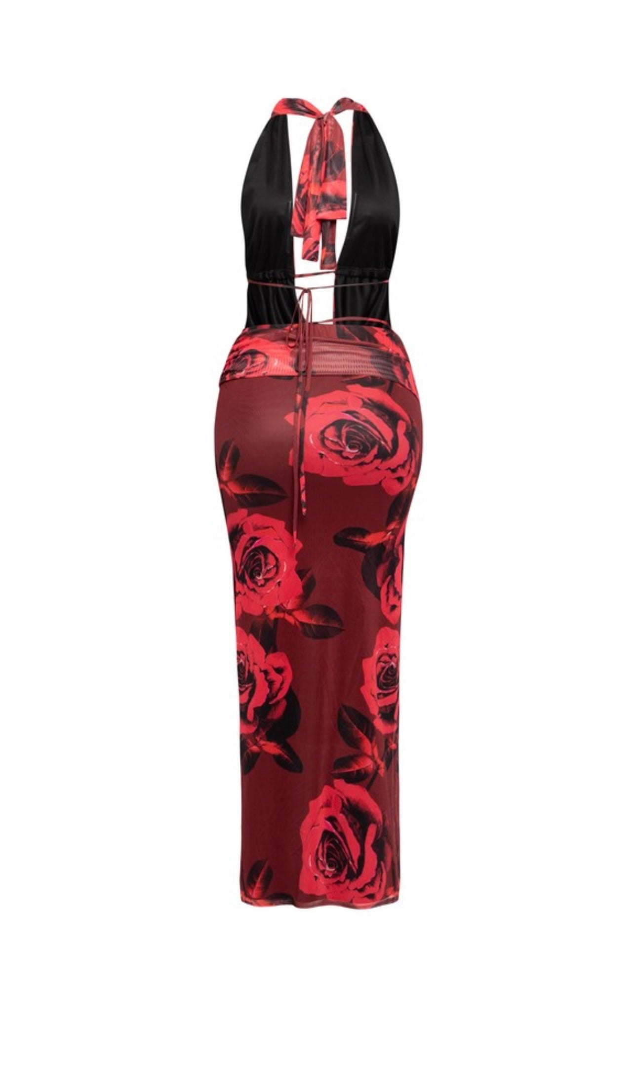 Red Halter Skirt Set