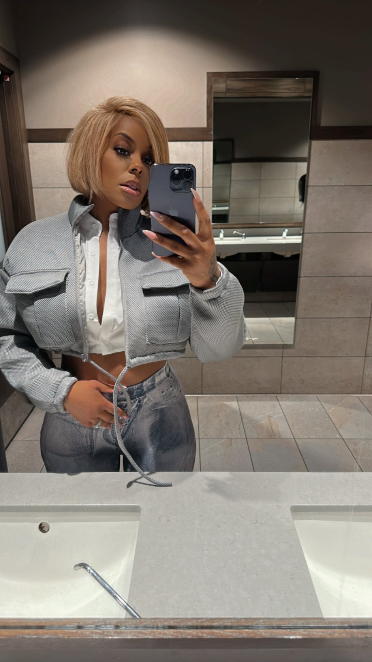 Grey Bomber Jacket