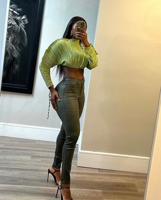 Lime Waves Top