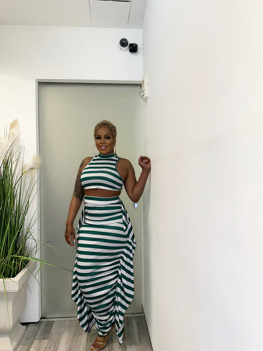 Striped Skirt Set